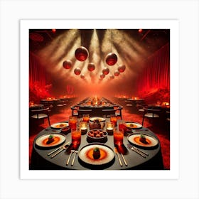 A Dining Experience Featuring A Red Dust Storm E Art Print