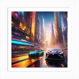 Futuristic City 112 Art Print