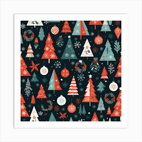 Christmas Tree Pattern 1 Art Print