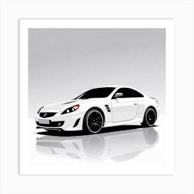 White Sports Car 1 Art Print