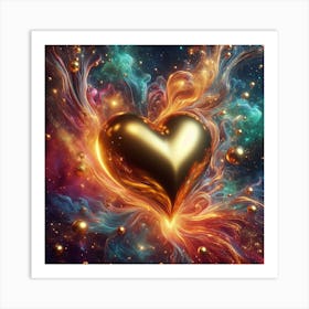 Gold heart 2 Art Print