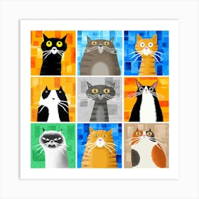 The Nine Lives of Cats Art Print