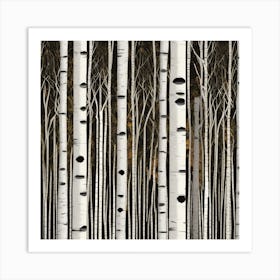 Birch trunks Art Print