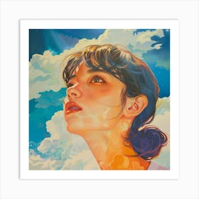 Girl In The Sky Art Print