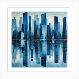 Blue City Skyline Art Print