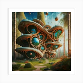 Huge colorful futuristic house design with vibrant details 22 Art Print