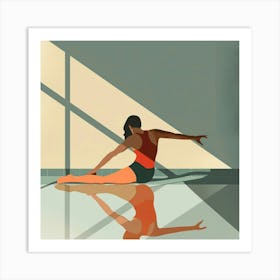 Woman Practicing Yoga Art Print