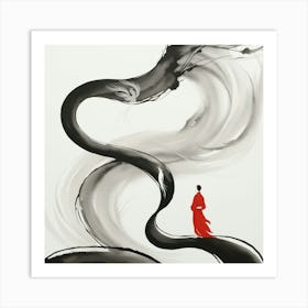 Woman On A Dragon Art Print