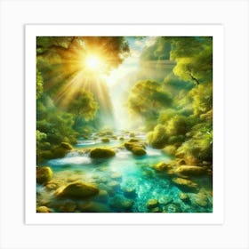 River In The Forest 25 Art Print