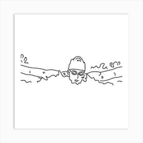 Swimmer Swimming In The Water Art Print