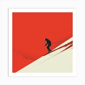 Skier On The Slopes 1 Art Print