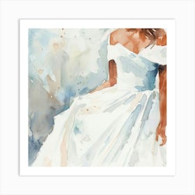 Watercolor Bridal Dress Close Up 17 Art Print