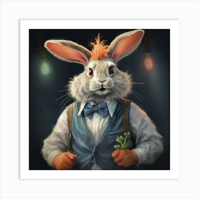 Rabbit In A Suit 20 Art Print