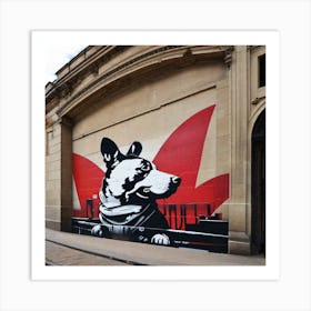 Dog With A Red Collar Art Print