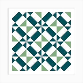 Diamond Green Azulejo Art Print