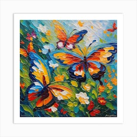 Butterflies In The Garden 4 Art Print