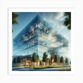 Rendering Of Office Building Art Print