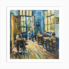 Van Gogh Style: The Village Schoolhouse Series. 1 Art Print