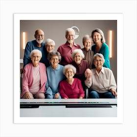 Portrait Of A Group Of Elderly People Art Print