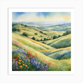 California Wildflowers Art Print Art Print