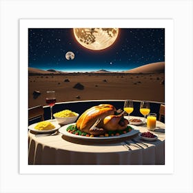 Thanksgiving Dinner In Space Art Print