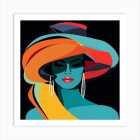 Woman In A Hat 37 Art Print