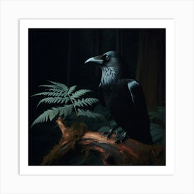 Crow In The Forest Art Print