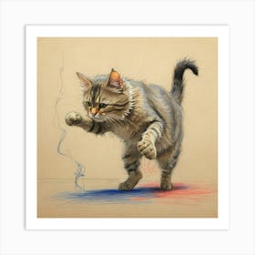 Cat On Fire Art Print