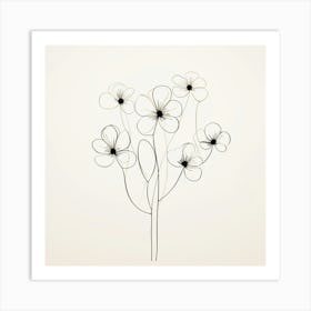 Wire Flowers Art Print