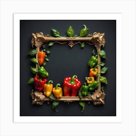 Peppers In A Frame 41 Art Print