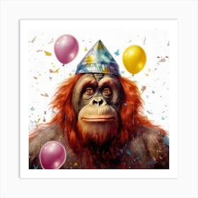 Orangutan Birthday Party 2 Art Print