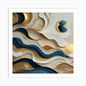 Gold And Blue Art Print