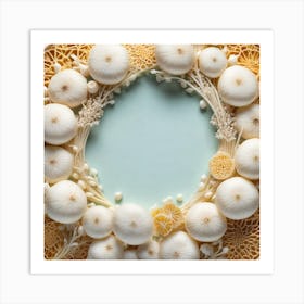 White Onion Wreath Art Print