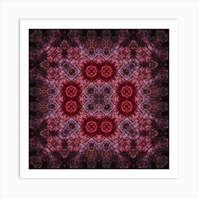 Blue Abstraction Watercolor Pattern Red 1 Art Print