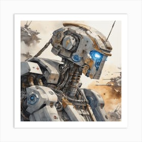 Robot In Space 4 Art Print