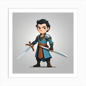 Default Sword Simple Cartoon Vector Character Design 0 Art Print