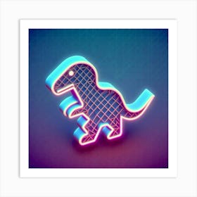 Neon Dinosaur 1 Art Print