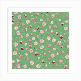 Pink Diamonds, A Seamless Pattern, Flat Art, 168 Art Print