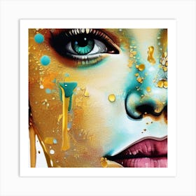 Gold Face Art Print