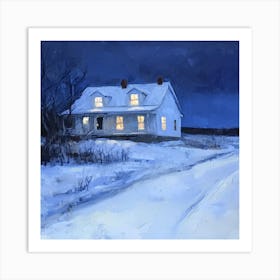 House In The Snow Art Print