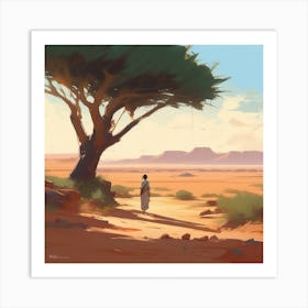 Tree In The Desert 3 Art Print