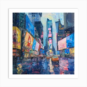 Times Square Oil Painting 3 1 Art Print