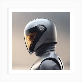 Create A Cinematic Apple Commercial Showcasing The Futuristic And Technologically Advanced World Of The Man In The Hightech Helmet, Highlighting The Cuttingedge Innovations And Sleek Design Of The Helmet And (4) Art Print