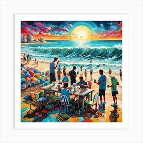 Party At The Beach Art Print