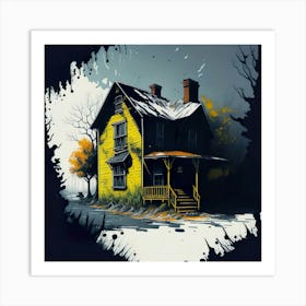 Colored House Ink Painting (42) Art Print