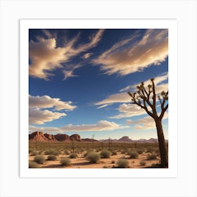 Joshua Tree In The Desert Art Print