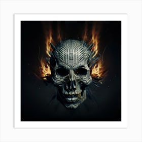 Skull Of Fire Art Print