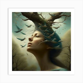 Bird In The Head Art Print