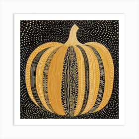 Yayoi Kusama Inspired Pumpkin Black And Orange 4 Art Print