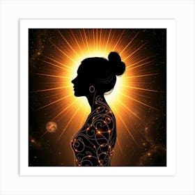 Silhouette Of A Woman Art Print